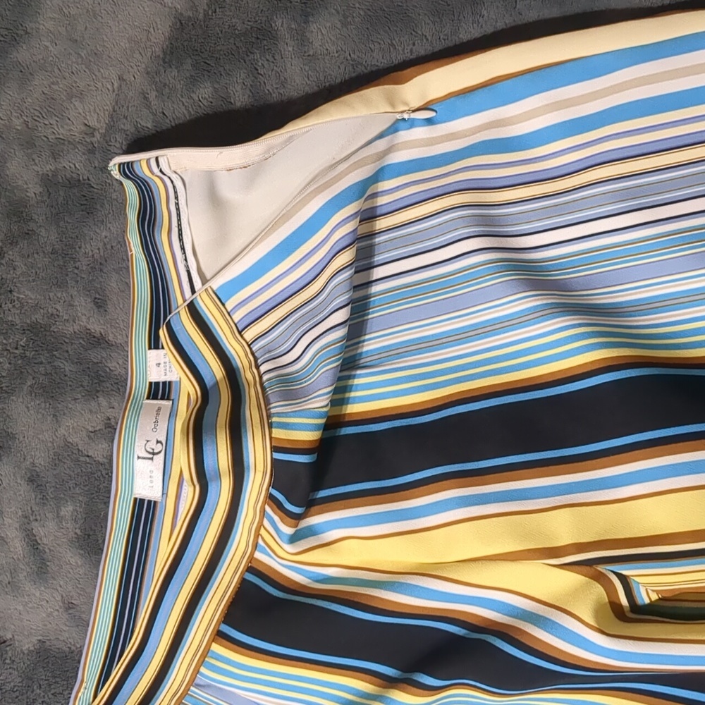 Lena Gabrielle Multi Color Striped Belted Wide Leg Pants size 4 - Picture 2 of 8